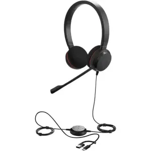 Гарнітура Jabra EVOLVE 20 SE MS Stereo + USB C/A adapter (шкіра) (4999-823-369) UA