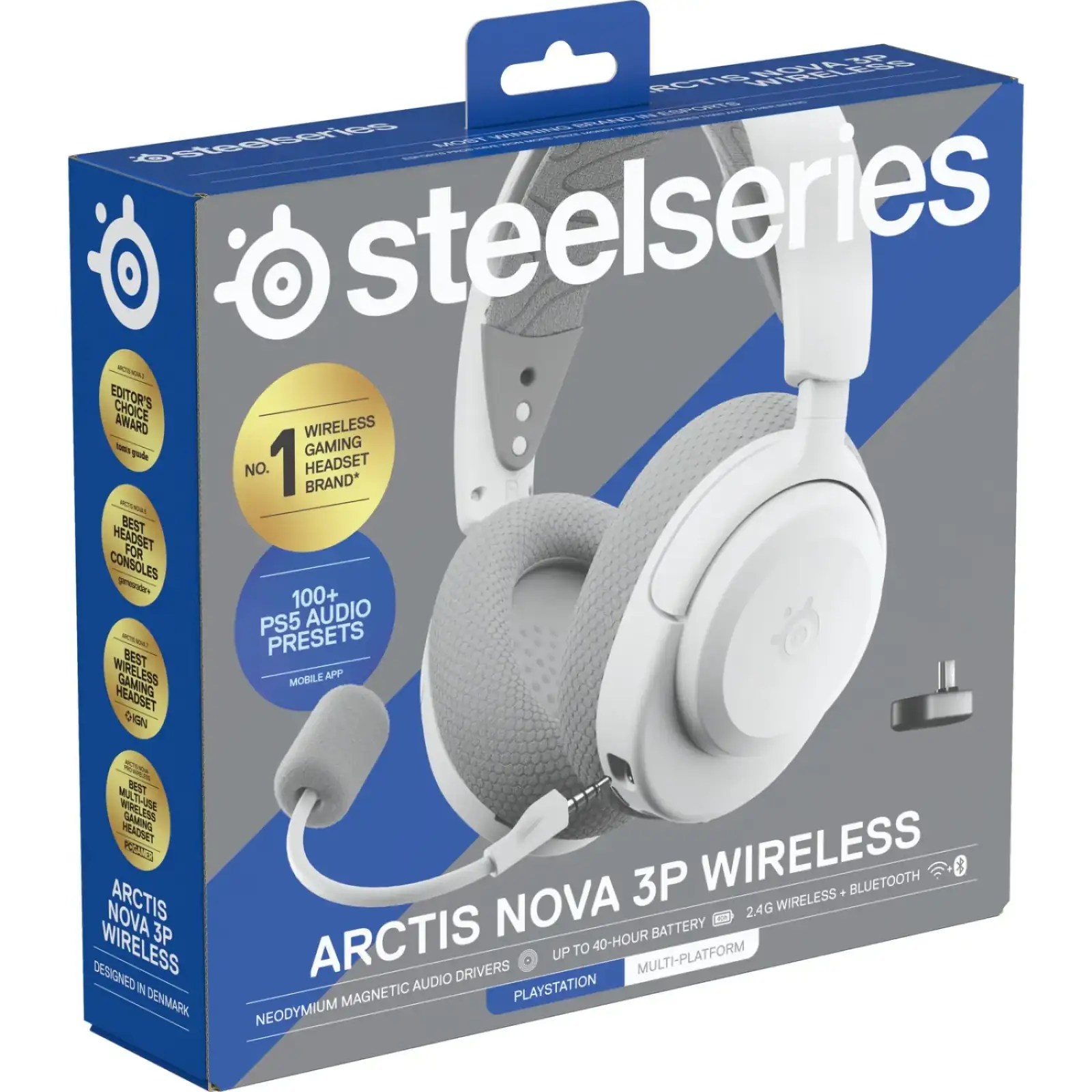 Ігрова гарнітура SteelSeries Arctis Nova 3P Wireless MultiPlatform White (61687) UA