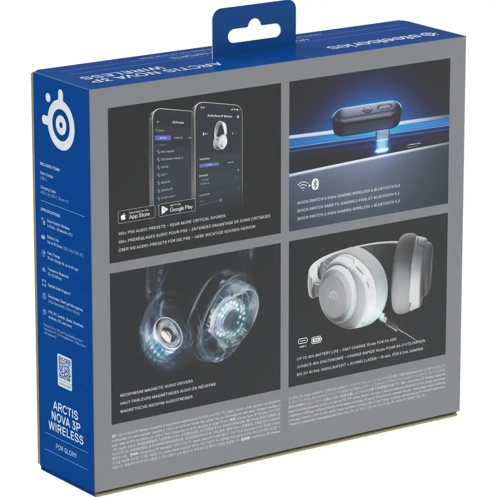 Ігрова гарнітура SteelSeries Arctis Nova 3P Wireless MultiPlatform White (61687) UA