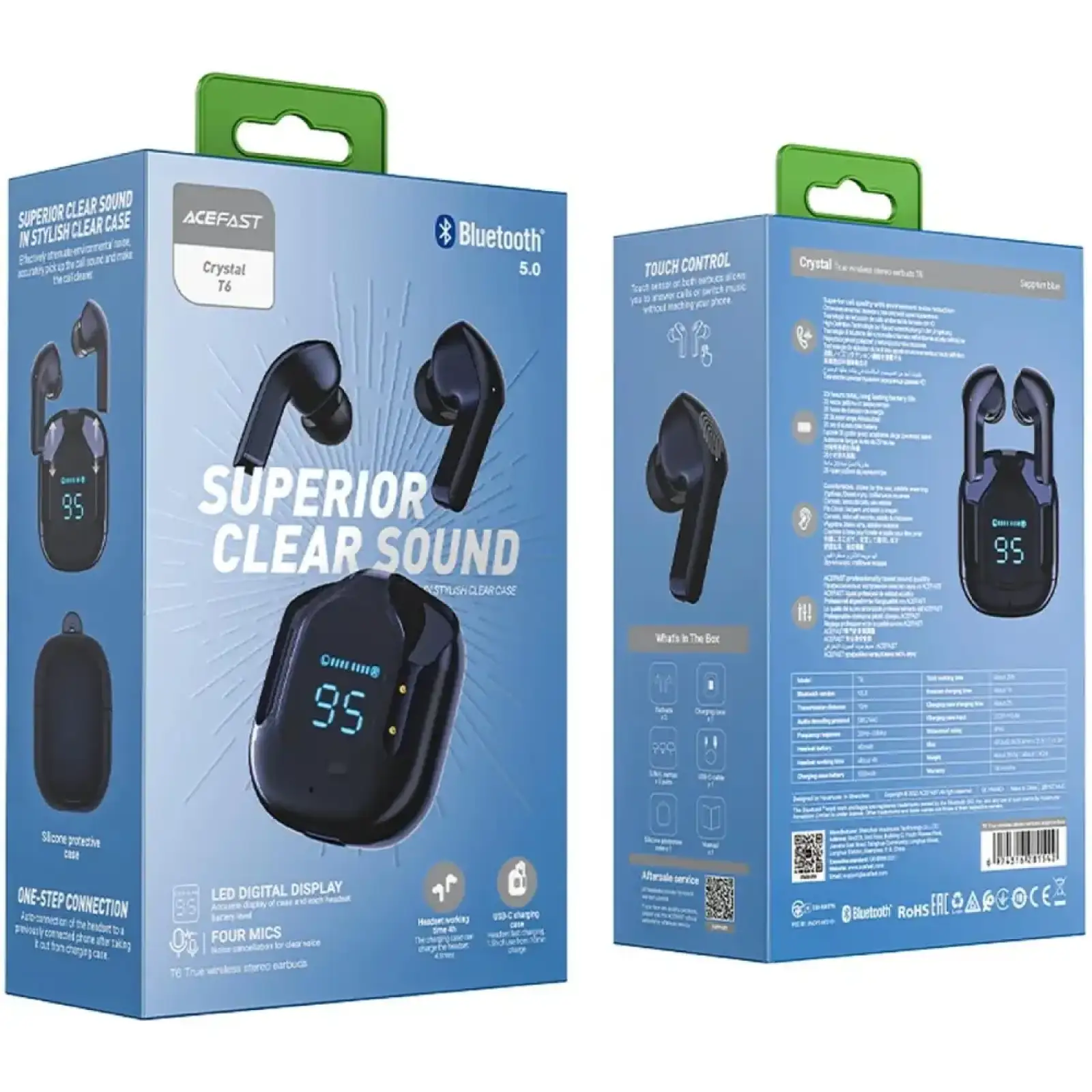 Навушники TWS Acefast T6 sapphire blue (6974316281542) UA