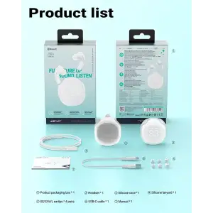 Навушники TWS Acefast T9 porcelain white (6974316282549) UA