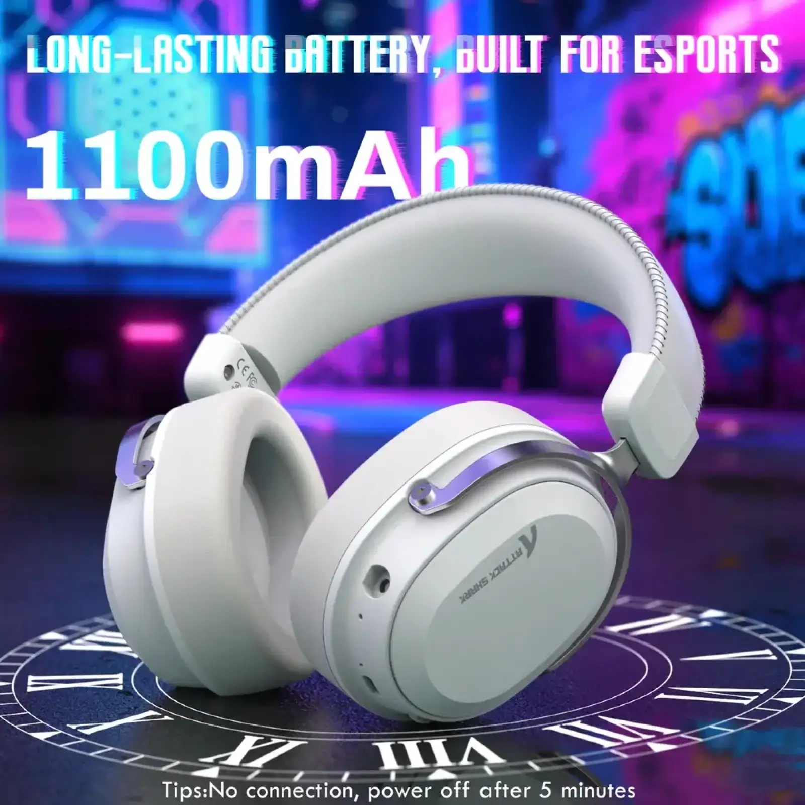 Ігрова гарнітура Attack Shark L30PRO Wireless, 2.4GHz/Bluetooth/3.5mm AUX/AUX-to-Type-C, White (L30PROW_AS) UA