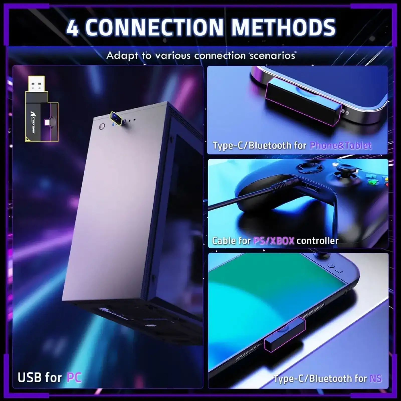 Игровая гарнитура Attack Shark L80PRO Wireless, 2.4GHz/Bluetooth/3.5mm Black (L80PROB_AS) UA