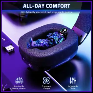 Игровая гарнитура Attack Shark L80PRO Wireless, 2.4GHz/Bluetooth/3.5mm Black (L80PROB_AS) UA