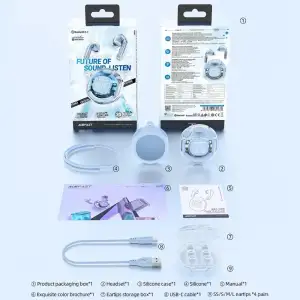 Навушники TWS Acefast T8 ice blue (6974316282235) UA