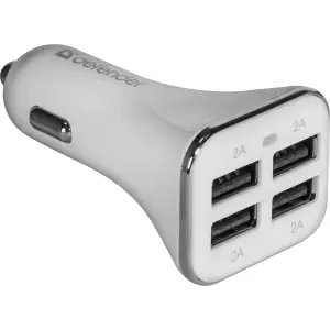 Автозарядка 4xUSB 40W (4xUSB-A) 8A UCA-05 біла Defender (83567) UA