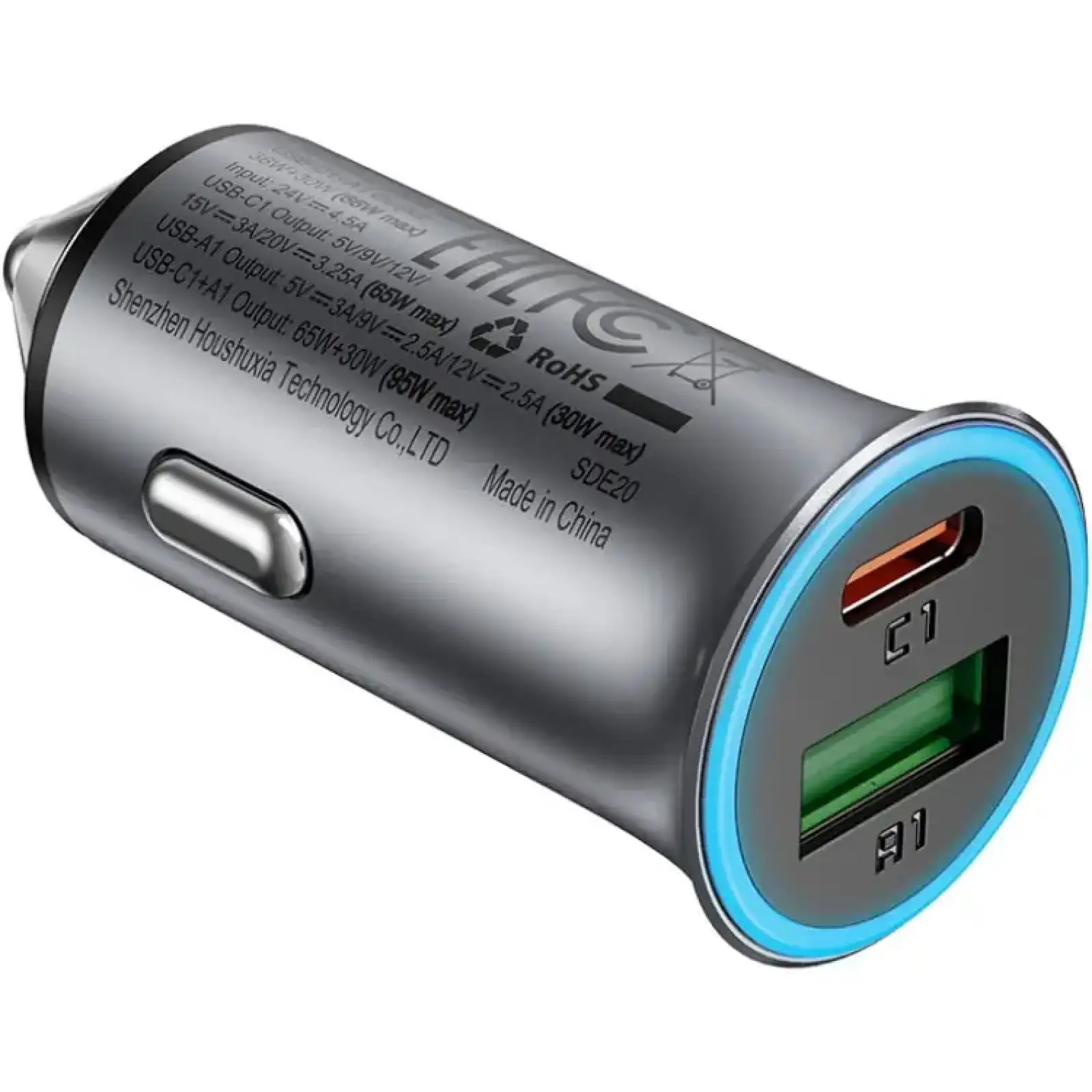 Автозарядка 2xUSB 95W (USB-C + USB-A) B16 Acefast (6974316284970) UA