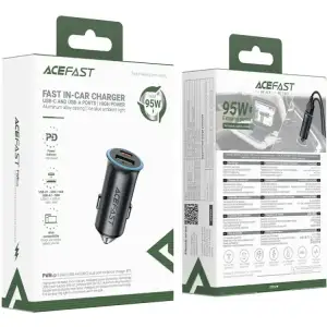 Автозарядка 2xUSB 95W (USB-C + USB-A) B16 Acefast (6974316284970) UA