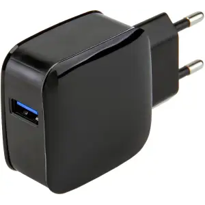 Зарядний пристрій 1xUSB 18W QС3.0, чорний (B00138) UA