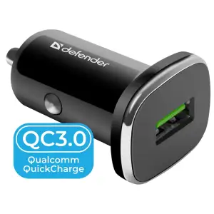Автозарядка 1xUSB 18W (USB-A) QC3.0 3А UCA-91 чорна Defender (83830) UA