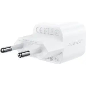 Зарядний пристрій 1xUSB-C 30W Gan A77 mini + USB-C cable Fast Charger White Acefast (6974316282853) UA