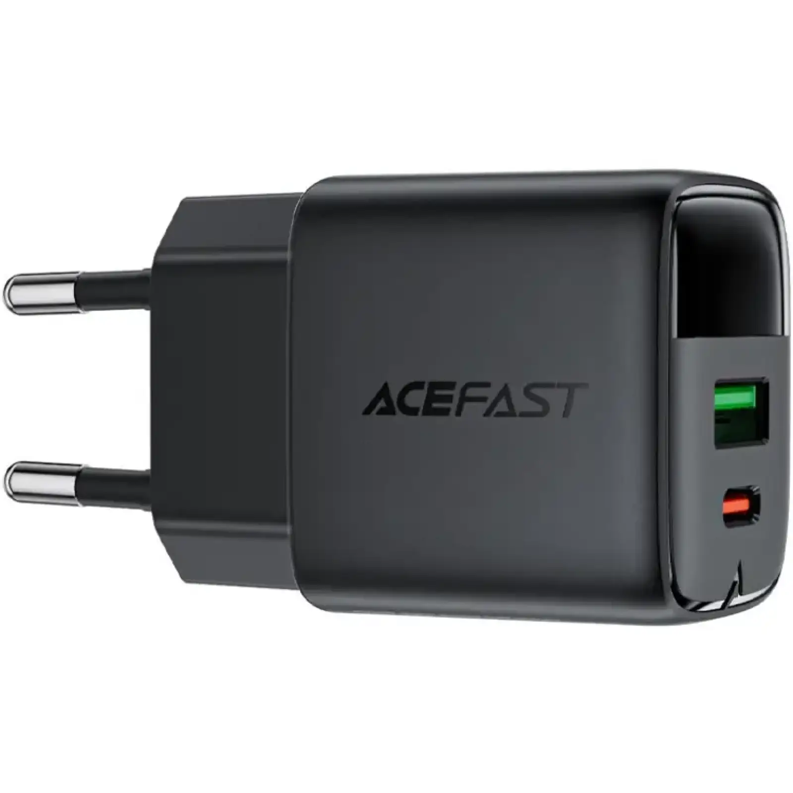 Зарядний пристрій 2xUSB 35W (USB-C+USB-A) with digital display Gan A116 Black Acefast (6974316284468) UA
