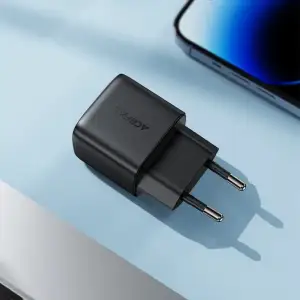 Зарядний пристрій 2xUSB 35W (USB-C+USB-A) with digital display Gan A116 Black Acefast (6974316284468) UA