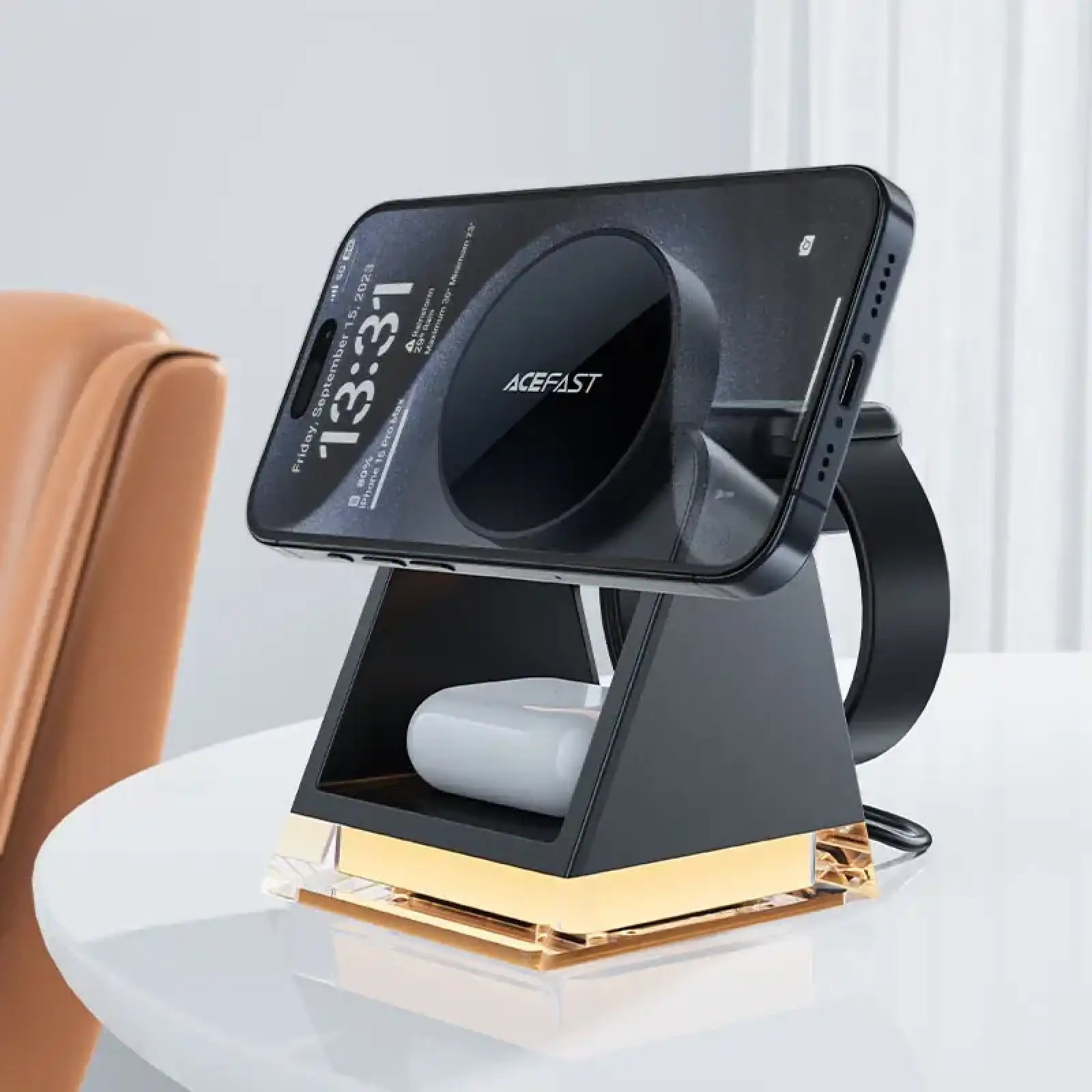 Зарядний пристрій Wireless QI 3in1 15W E17 Acefast (6974316282815) UA