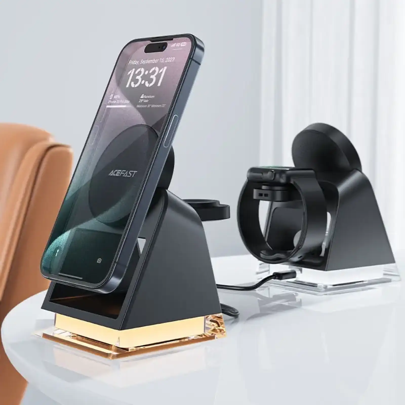 Зарядний пристрій Wireless QI 3in1 15W E17 Acefast (6974316282815) UA