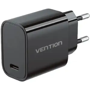 Зарядний пристрій 1xUSB-C 30W + USB-C cable М-М Black Vention (G18B0-EU) UA