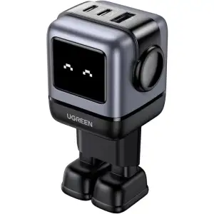 Зарядний пристрій 3xUSB 65W (2xUSB-C+USB-A) Gan Robot tech Fast Charger Сірий CD361 Ugreen (25685B) UA