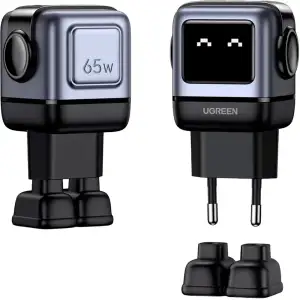 Зарядний пристрій 3xUSB 65W (2xUSB-C+USB-A) Gan Robot tech Fast Charger Сірий CD361 Ugreen (25685B) UA