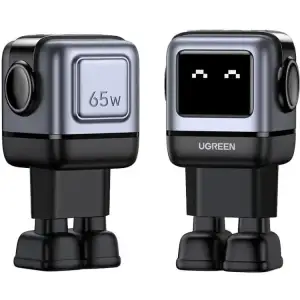 Зарядний пристрій 3xUSB 65W (2xUSB-C+USB-A) Gan Robot tech Fast Charger Сірий CD361 Ugreen (25685B) UA