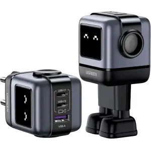 Зарядний пристрій 3xUSB 65W (2xUSB-C+USB-A) Gan Robot tech Fast Charger Сірий CD361 Ugreen (25685B) UA