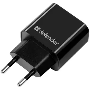 Зарядний пристрій 2xUSB 12W 2.1A UPC-21 +кабель microUSB, чорний Defender (83581) UA