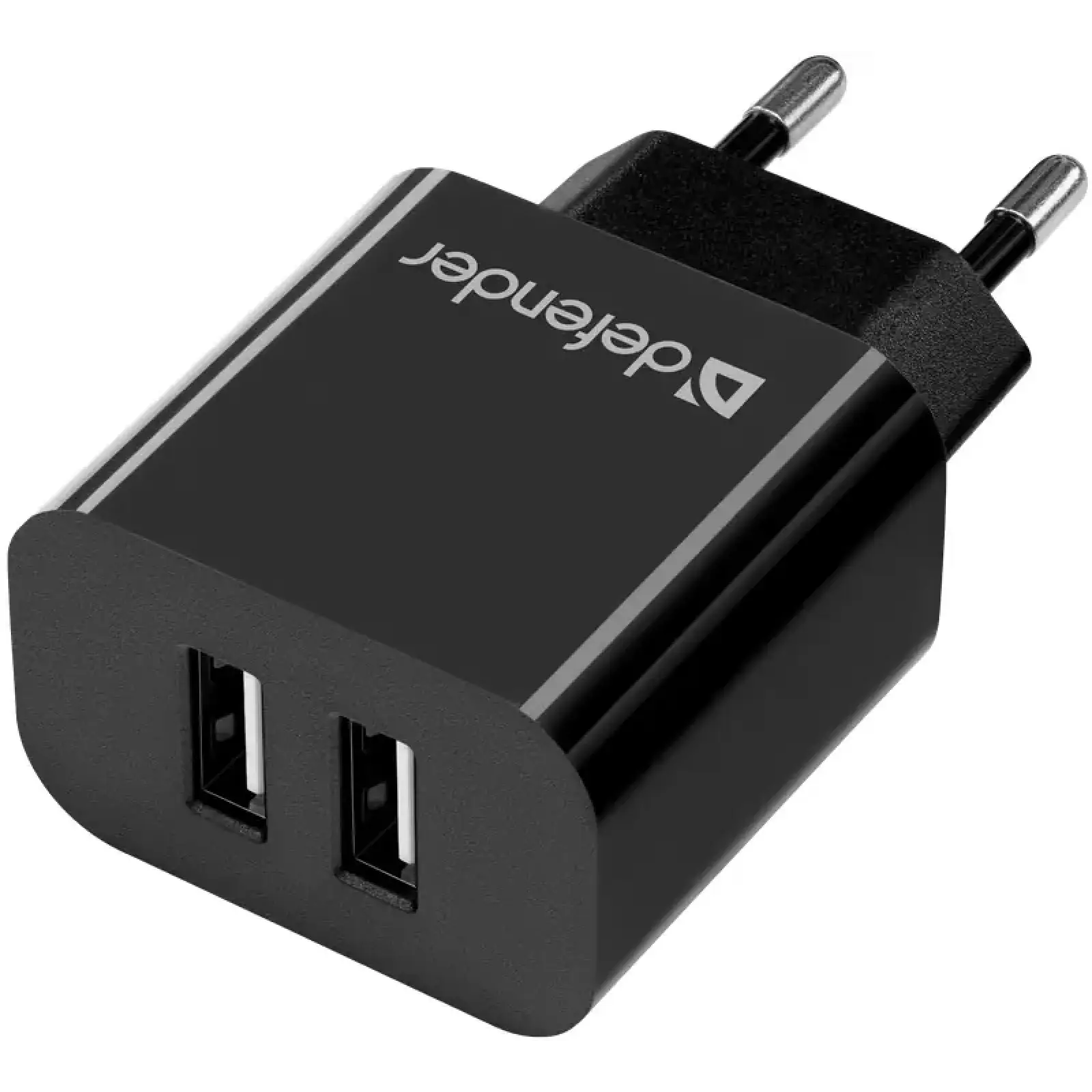 Зарядний пристрій 2xUSB 12W 2.1A UPC-21 +кабель microUSB, чорний Defender (83581) UA