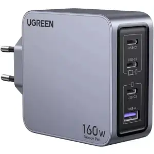 Зарядний пристрій 4xUSB 160W (3xUSB-C + USB-A) GaN + Type-C cable 100W сірий X763 Nexode Pro Ugreen (25877) UA