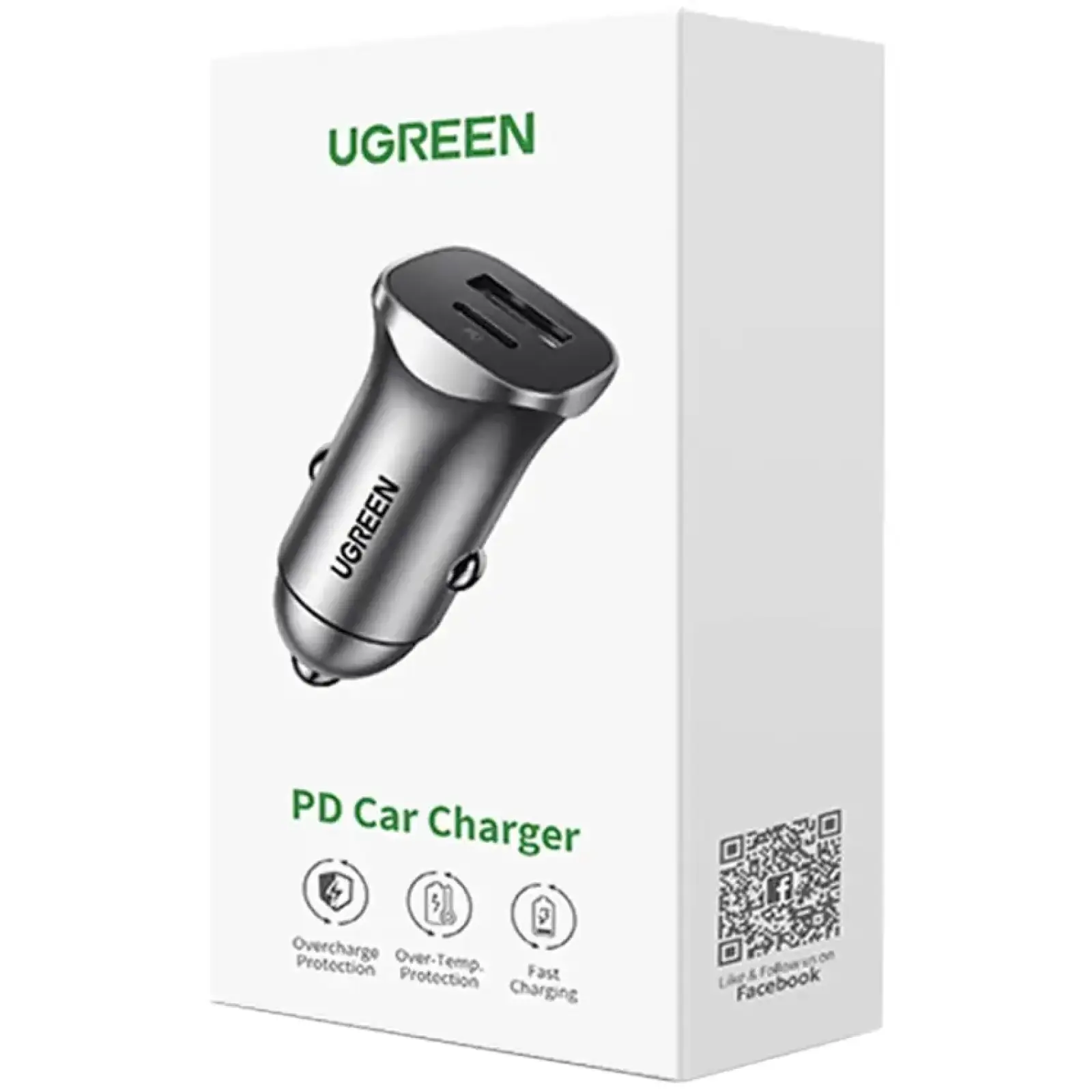 Автозарядка 2xUSB 30W (USB-C + USB-A) CD130 Ugreen (40858) UA