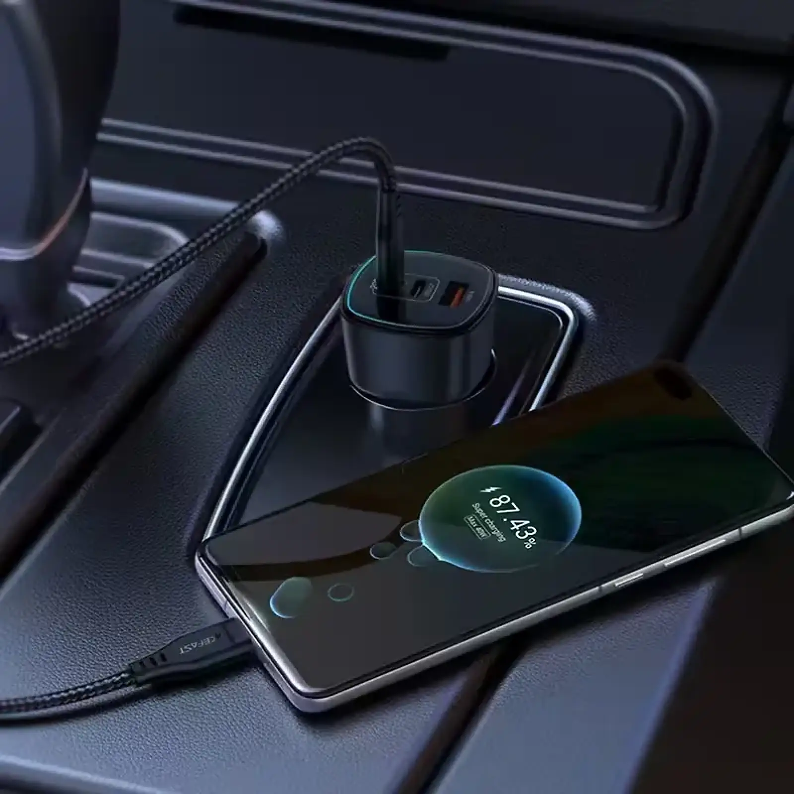 Автозарядка 3xUSB 200W (2xUSB-C + USB-A) B18 Acefast (6974316285953) UA
