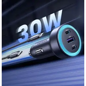 Автозарядка 3xUSB 30W (2xUSB-C + USB-A) QC 4.0 Сіра (EC307) UGREEN (45843) UA