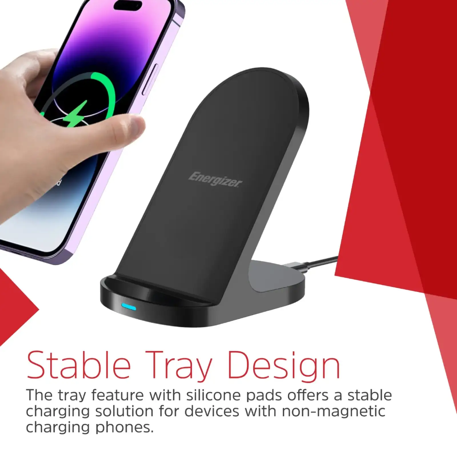 Зарядний пристрій Wireless 15W Energizer WCP108 чорний UA