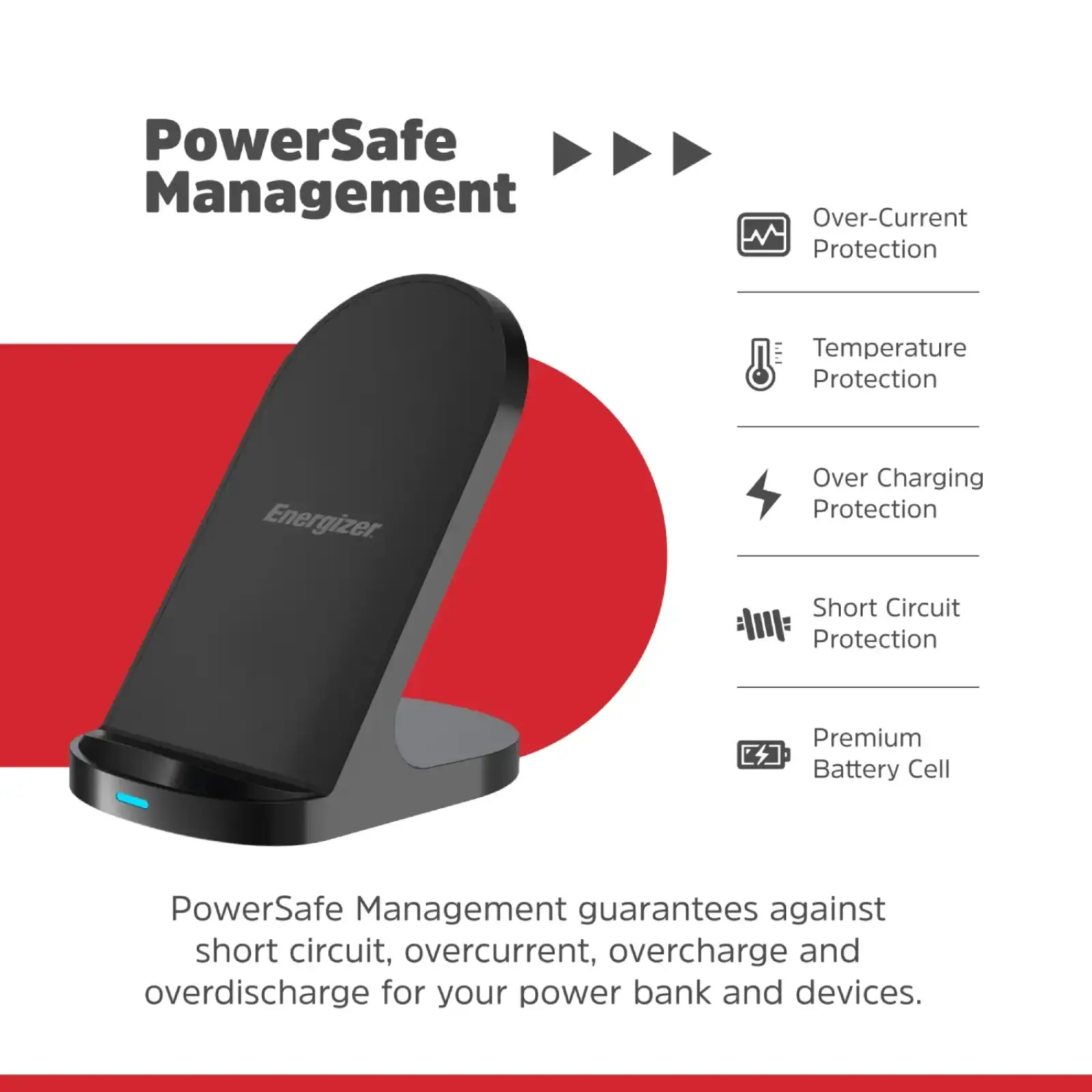 Зарядний пристрій Wireless 15W Energizer WCP108 чорний UA