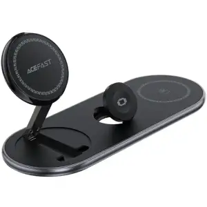 Зарядний пристрій Wireless QI 3in1 15W E19 Qi2 Acefast (6974316283096) UA