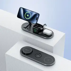 Зарядний пристрій Wireless QI 3in1 15W E19 Qi2 Acefast (6974316283096) UA