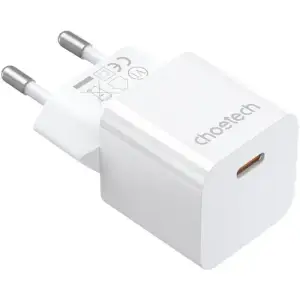 Зарядний пристрій 1xUSB-С 20W PD білий Choetech (PD5010-EU-WH) UA