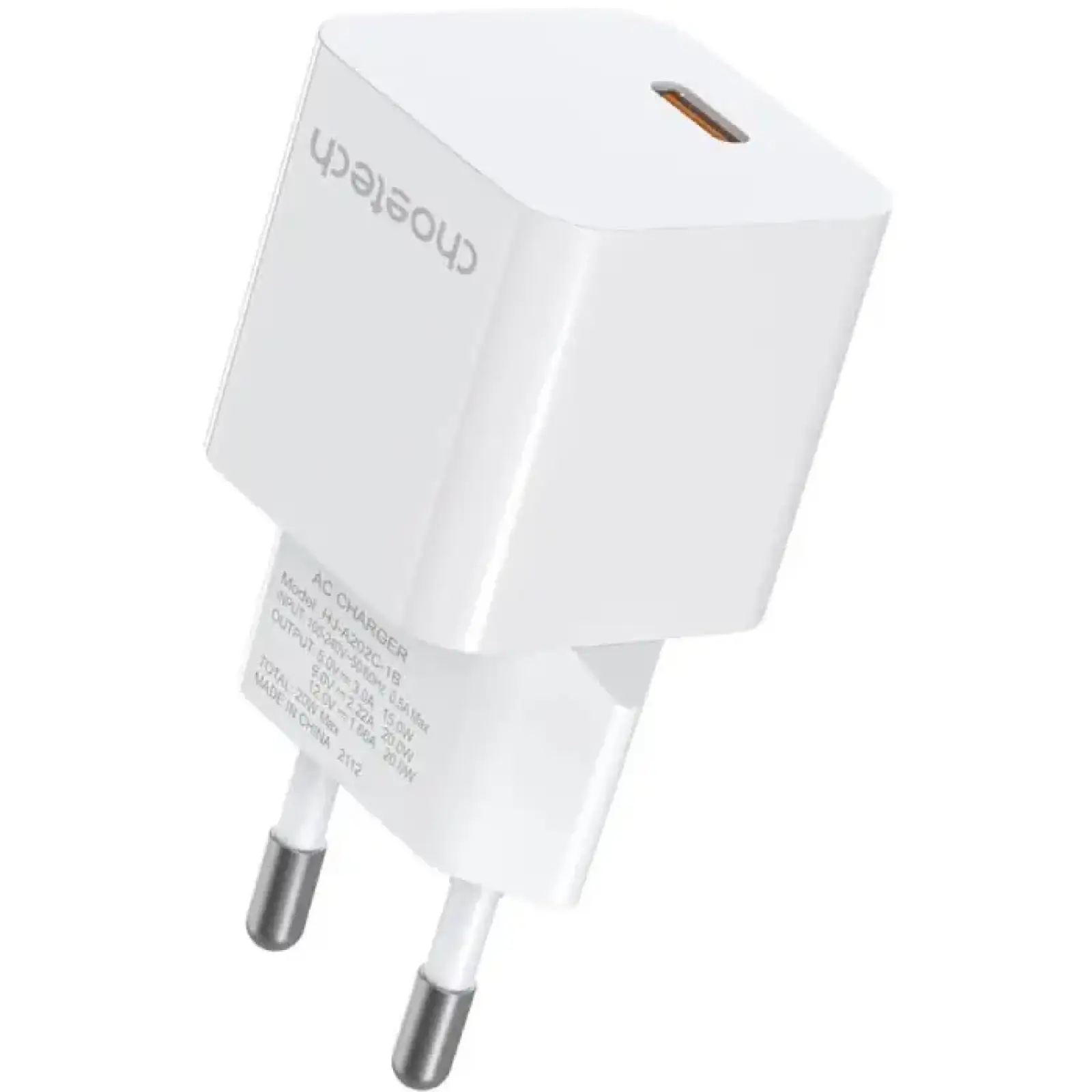 Зарядний пристрій 1xUSB-С 20W PD білий Choetech (PD5010-EU-WH) UA