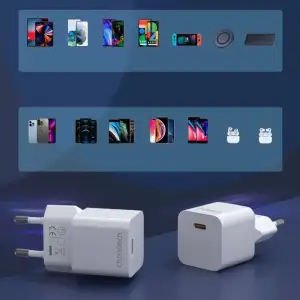 Зарядний пристрій 1xUSB-С 20W PD білий Choetech (PD5010-EU-WH) UA