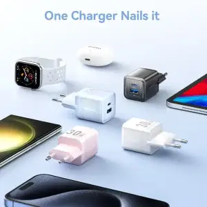 Зарядний пристрій 2xUSB 30W (USB-A/USB-C) + USB-C cable М-М Black Vention (TZ-FEQB0-EU-01) UA