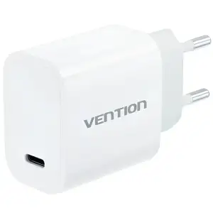 Зарядний пристрій 1xUSB-C 30W + USB-C cable М-М White Vention (G18W0-EU) UA