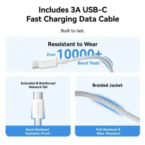 Зарядний пристрій 1xUSB-C 30W + USB-C cable М-М White Vention (G18W0-EU) UA