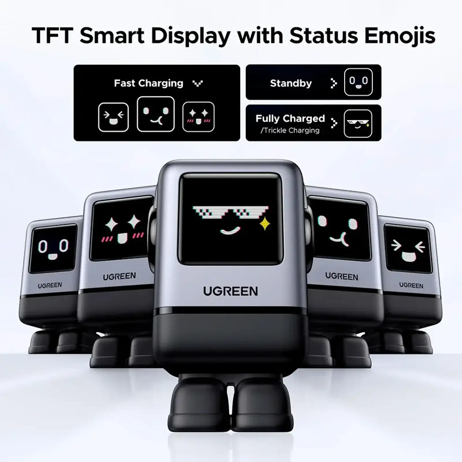 Зарядний пристрій 4xUSB 100W (3xUSB-C+USB-A) Gan Robot tech Fast Charger Сірий X688 Ugreen (45515B) UA
