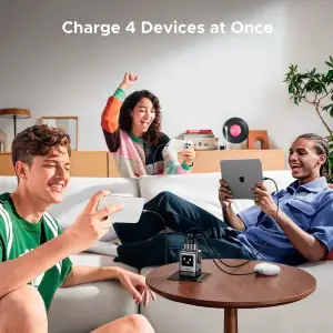 Зарядний пристрій 4xUSB 100W (3xUSB-C+USB-A) Gan Robot tech Fast Charger Сірий X688 Ugreen (45515B) UA