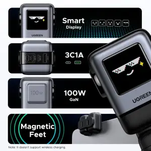Зарядний пристрій 4xUSB 100W (3xUSB-C+USB-A) Gan Robot tech Fast Charger Сірий X688 Ugreen (45515B) UA