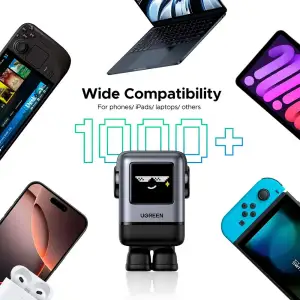 Зарядний пристрій 4xUSB 100W (3xUSB-C+USB-A) Gan Robot tech Fast Charger Сірий X688 Ugreen (45515B) UA