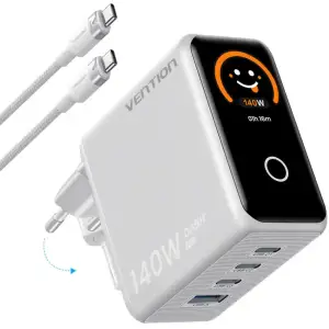 МЗП Vention 4xUSB 140W GaN (3хUSB-C+USB-A) + USB-C cable М-М White (TZ-FCOI0-EU) UA