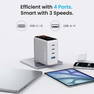 МЗП Vention 4xUSB 140W GaN (3хUSB-C+USB-A) + USB-C cable М-М White (TZ-FCOI0-EU) UA