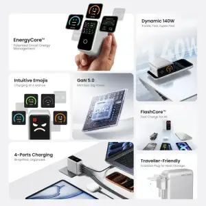МЗП Vention 4xUSB 140W GaN (3хUSB-C+USB-A) + USB-C cable М-М White (TZ-FCOI0-EU) UA