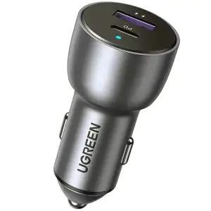 Автозарядка 2xUSB 36W (USB-C+USB-A) QC 3.0+ Косм. Сіра (CD213) UGREEN (60980) UA