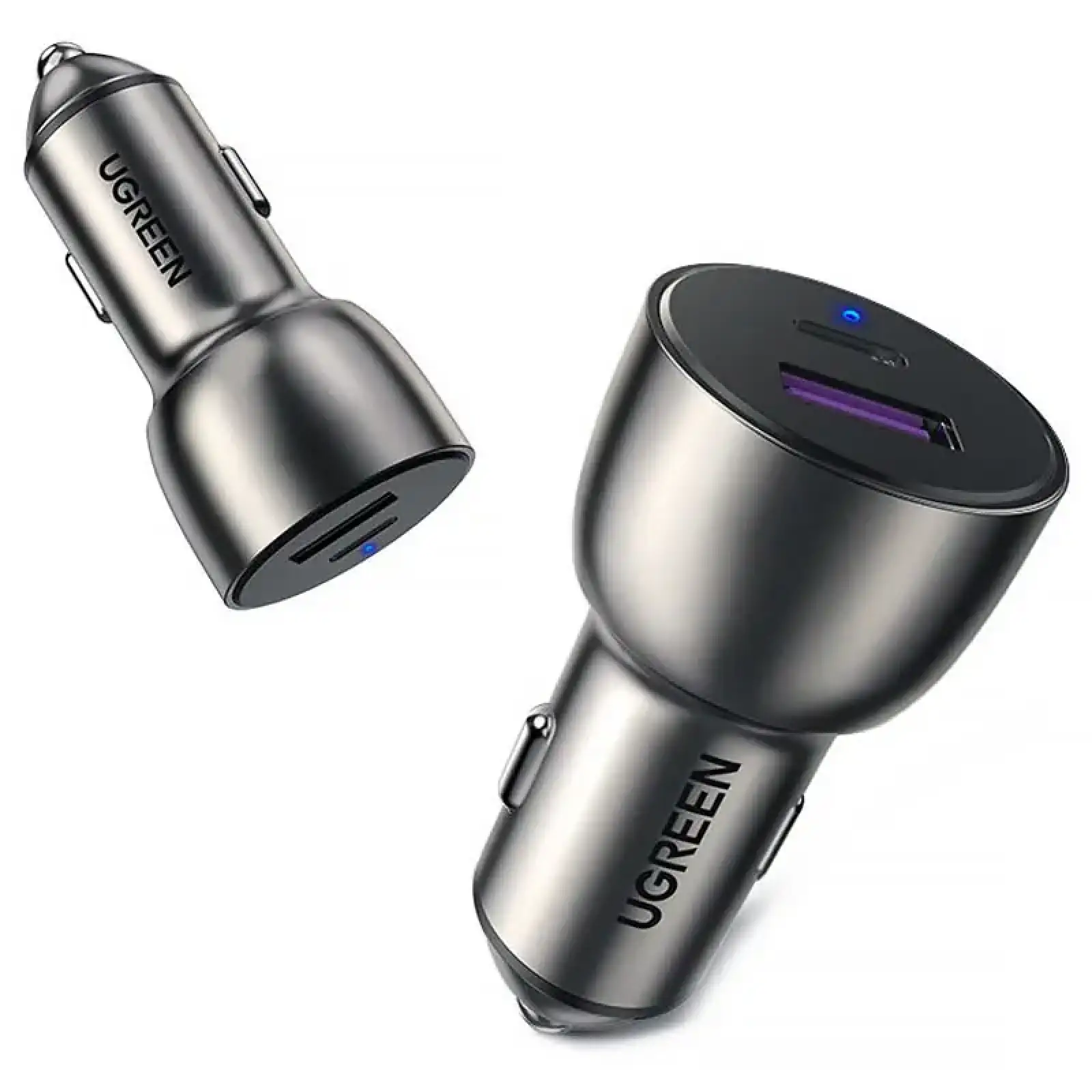 Автозарядка 2xUSB 36W (USB-C+USB-A) QC 3.0+ Косм. Сіра (CD213) UGREEN (60980) UA