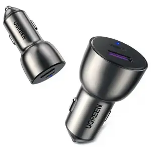 Автозарядка 2xUSB 36W (USB-C+USB-A) QC 3.0+ Косм. Сіра (CD213) UGREEN (60980) UA